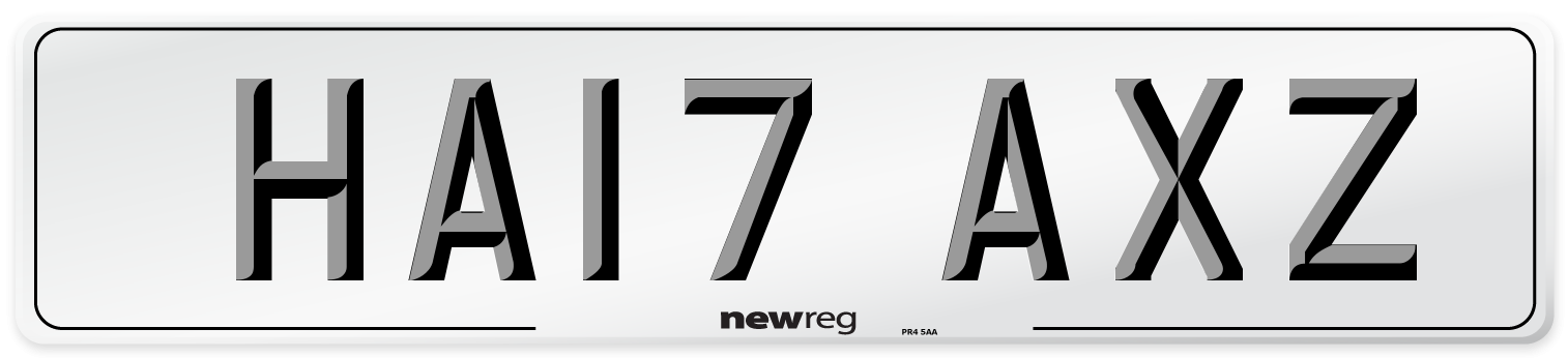 HA17 AXZ Number Plate from New Reg